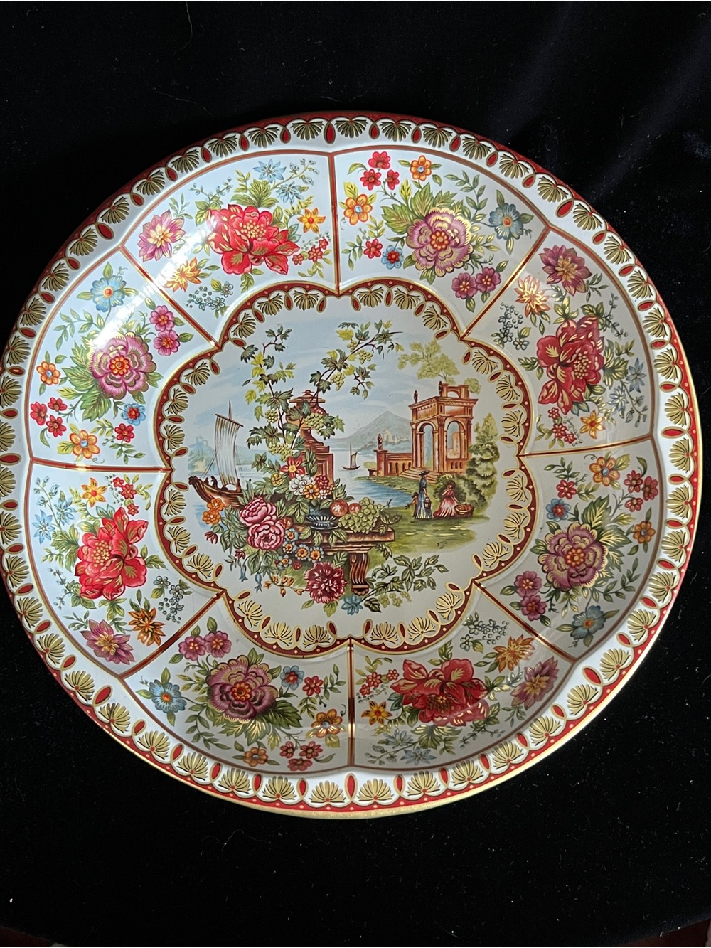 Rare Vintage 1971 Daher Decorated Ware Tin Bowl Floral 10.25" Very Good